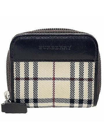 Burberry Burberry Check Double Zip Coin Case, Nylon & Leather, Beige Dark Brown, Round Purse, Wallet SS-17171 (view 1)