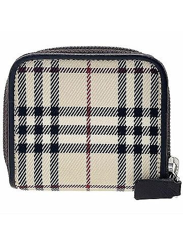 Burberry Burberry Check Double Zip Coin Case, Nylon & Leather, Beige Dark Brown, Round Purse, Wallet SS-17171 (view 2)