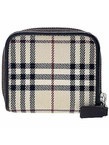Burberry Burberry Check Double Zip Coin Case, Nylon & Leather, Beige Dark Brown, Round Purse, Wallet SS-17171 (view 2)