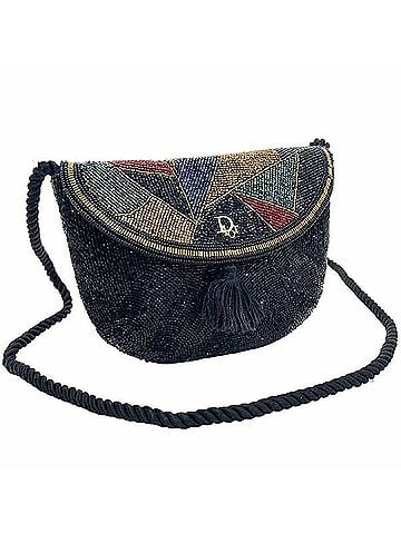 Christian Dior Christian Dior Beaded Mini Shoulder Bag, Black Multicolor Pouch, Women's C.Dior AMH-17282 (view 1)