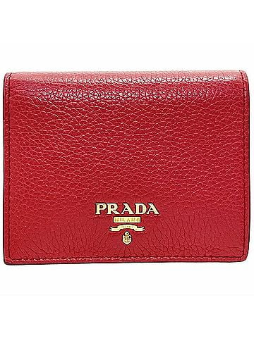Prada Prada Bi-fold Wallet, Leather, Rosso Red and Navy, 1MV204 PRADA Bi-color Compact RR-16920 (view 1)