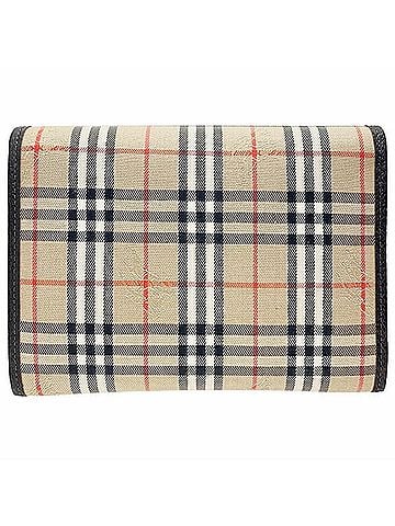 Burberry Burberry Pouch, Check Multi-Pouch, Canvas and Leather, Beige Dark Brown, BURBERRY Burberrys, Multi-Case, XW-16885 (view 2)