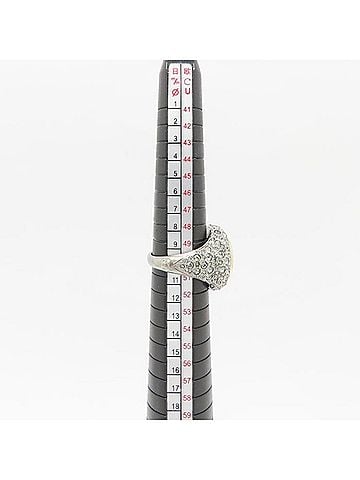 Chanel CHANEL Coco Mark Ring with Rhinestones, Plated, Women's, A21/295594 (view 2)