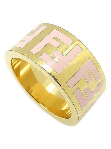 Fendi FENDI FF Logo Forever Ring, Size #M (US 14), Plated x Enamel, Women's / 295592 (view 1)