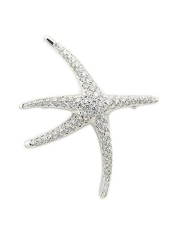 Tiffany & Co. TIFFANY&Co. Tiffany Starfish Brooch with Diamonds, Elsa Peretti, Pt950, Women's /295486 (view 1)