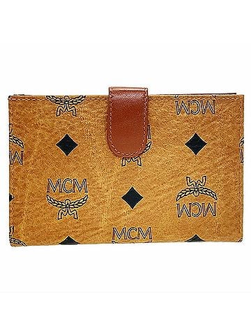 MCM MCM Visetos Glam Wallet, PVC, Cognac Brown/Camel, Bi-fold Compact, VISETOS HH-16781 (view 1)