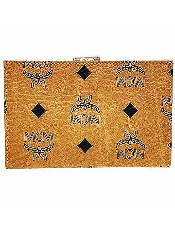 MCM MCM Visetos Glam Wallet, PVC, Cognac Brown/Camel, Bi-fold Compact, VISETOS HH-16781 (view 2)