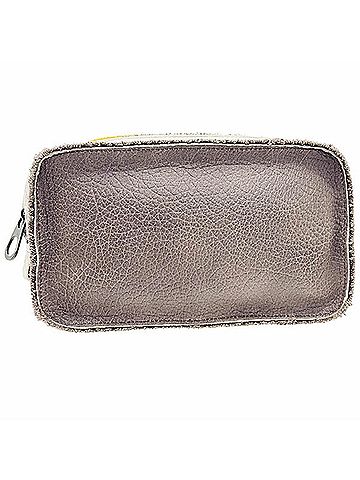 Bottega Veneta Bottega Veneta Intrecciato Separate Pouch, Leather, Gray-Brown, Ivory, Yellow, Three Colors, Double Zip, Multi-Pouch SS-17084 (view 2)