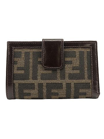 Fendi Fendi Bi-fold Wallet Zucca 01692 Canvas Leather Brown Clasp Compact Women's FENDI (view 1)