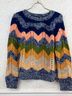 Mother Chevron-herringbone Yellow Pullover Sweater Size S - photo 4