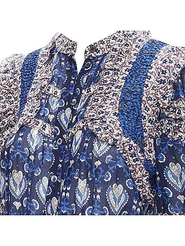 Sea New York SEA NEW YORK blue floral print ruffle trim long sleeve romper playsuit US0 XS (view 2)
