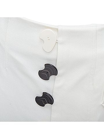 Tibi TIBI white structural buttons asymmetric darted pencil skirt US0 XS (view 2)