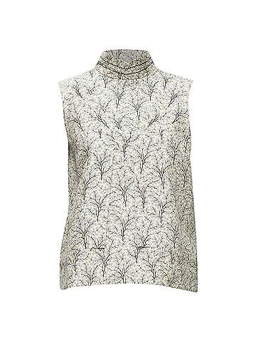 MARNI Marni tree print cotton silk lined hi collar angular armhole vest (view 1)
