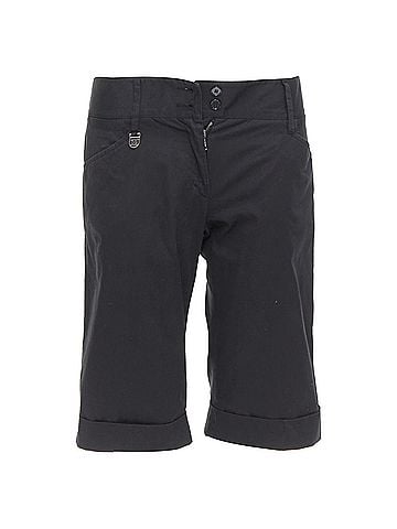 Dolce & Gabbana DOLCE GABBANA black cotton silk DG charm cuffed bermuda shorts IT38 XS (view 1)