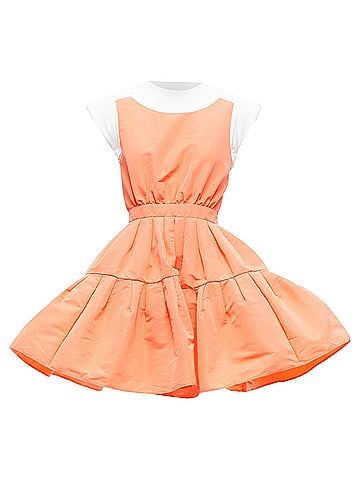 Alexander McQueen Alexander McQueen apricot taffeta Tromp Loeil cotton tank dress (view 1)