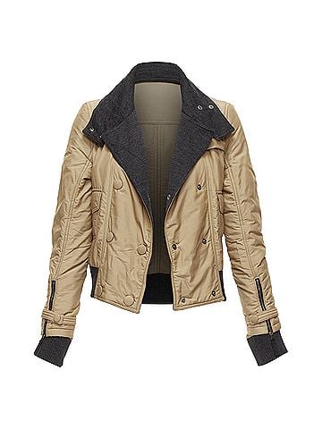 Dolce & Gabbana D&G Vintage beige nylon grey jersey collar zip cuff aviator jacket IT38 XS (view 1)