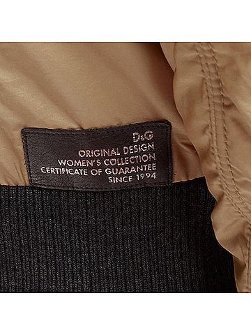 Dolce & Gabbana D&G Vintage beige nylon grey jersey collar zip cuff aviator jacket IT38 XS (view 2)