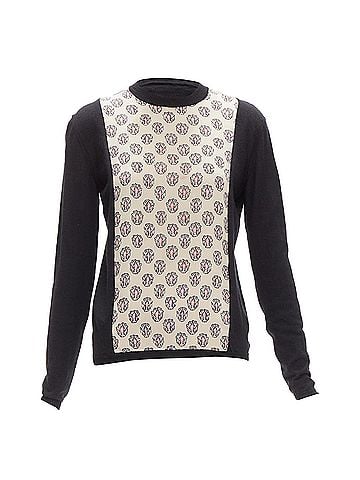 MARNI MARNI cashmere silk beige pink jewel print panel black sweater IT40 S (view 1)