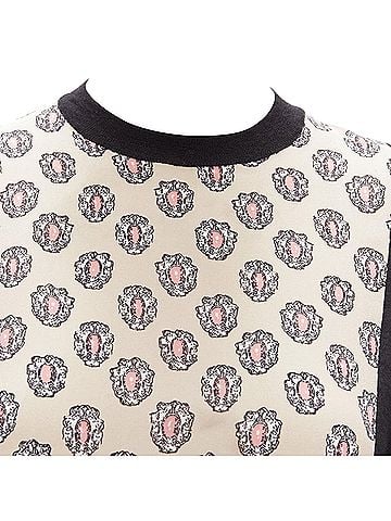 MARNI MARNI cashmere silk beige pink jewel print panel black sweater IT40 S (view 2)