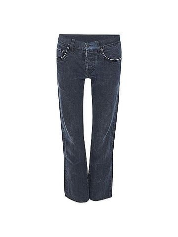 Prada Prada washed denim button fly tapered fit slim leg pants jeans (view 1)