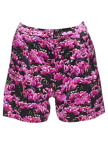 Mary Katrantzou MARY KATRANTZOU 100% silk photographic floral print high waisted shorts UK6 XS (view 1)