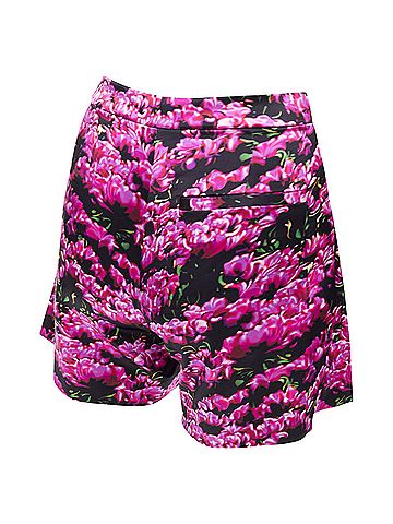 Mary Katrantzou MARY KATRANTZOU 100% silk photographic floral print high waisted shorts UK6 XS (view 2)
