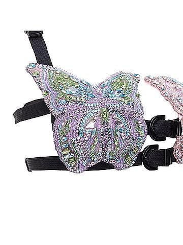 Versace rare VERSACE Dua Lipa 2023 Vacanza Runway crystal butterfly bondage bra IT36 XXS (view 2)