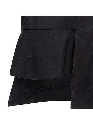MARNI MARNI black cotton linen asymmetric step hem pleated flared skirt IT42 S (view 2)