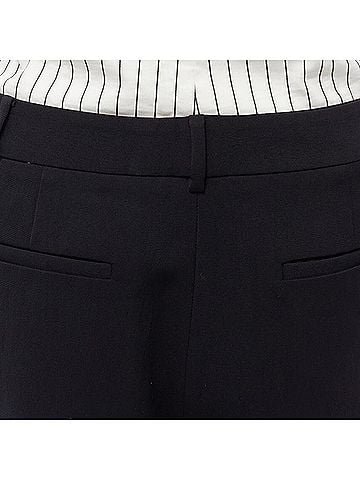 Tibi TIBI black white tiered pinstripe double layered waist wide leg pants US0 XS (view 2)