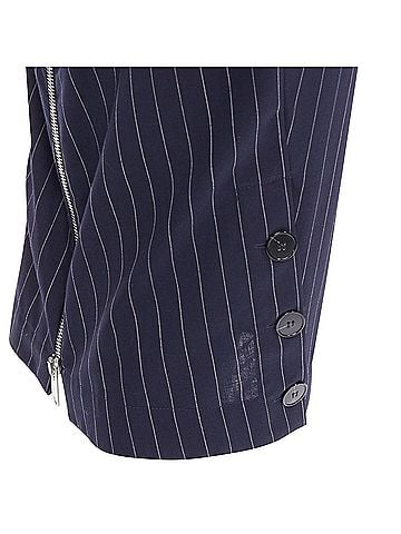 Victoria Beckham VICTORIA BECKHAM 100% wool navy pinstriped 2-way zip pencil skirt UK6 XS (view 2)