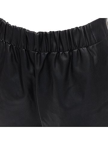 Tibi TIBI black vegan leather elasticated waist pocketed mini shorts XS (view 2)