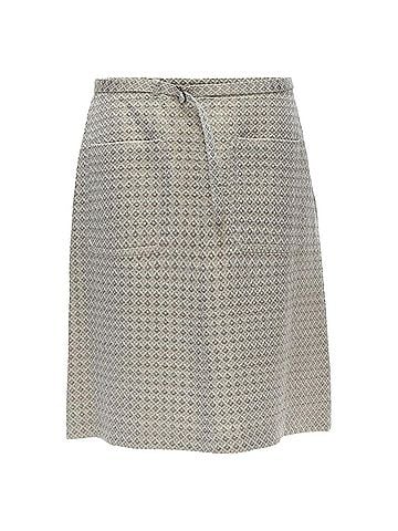 Dries Van Noten DRIES VAN NOTEN gold coated jacquard cotton belted knee lnegth skirt FR36 S (view 1)