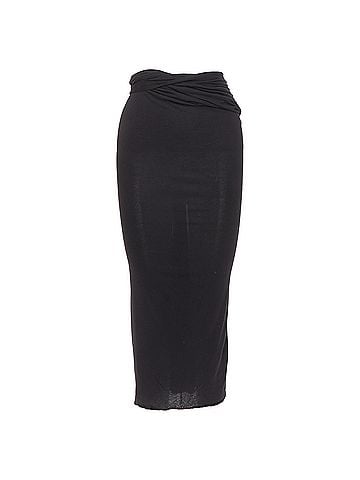 Givenchy GIVENCHY black twist draped waist jersey high pencil midi skirt XS (view 1)
