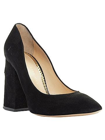 Charlotte Olympia Charlotte Olympia black suede point toe spider embroidered chunky high heel EU35 (view 2)