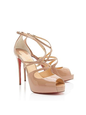 Christian Louboutin Christian Louboutin Patent Leather Holly Alta Peep Toe Pumps - Size 6.5 / 36.5 (view 2)