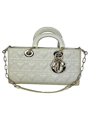 Christian Dior Christian Dior Lambskin Latte Cannage Medium Lady D-Joy White Shoulder Bag (view 1)