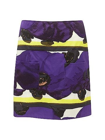 MARNI MARNI purple yellow orchid floral print cotton high waist mini skirt IT38 XS (view 1)