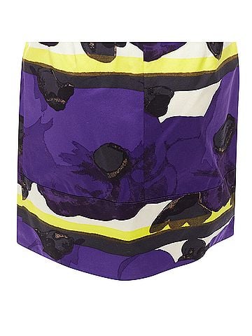 MARNI MARNI purple yellow orchid floral print cotton high waist mini skirt IT38 XS (view 2)