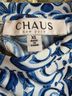 Chaus Floral Blue White Sleeveless Blouse Size XL - photo 3