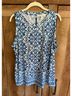 Chaus Floral Blue White Sleeveless Blouse Size XL - photo 9