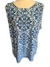 Chaus Floral Blue White Sleeveless Blouse Size XL - photo 1
