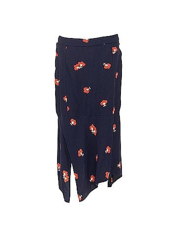 Victoria Beckham VICTORIA BECKHAM 2018 navy orange floral print asymmetric panelled skirt UK10 M (view 1)