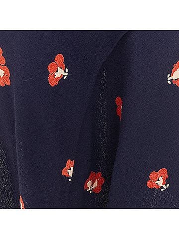 Victoria Beckham VICTORIA BECKHAM 2018 navy orange floral print asymmetric panelled skirt UK10 M (view 2)