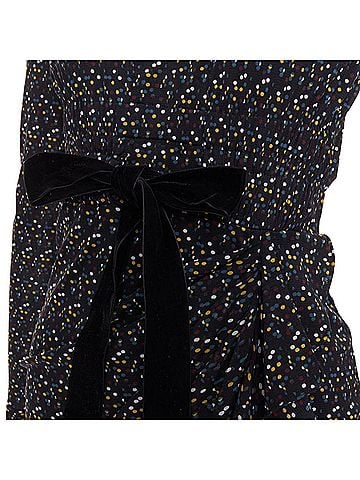 Diane von Furstenberg DIANE VON FURSTENBERG black multicolour polka dot bow wrap dress S (view 2)