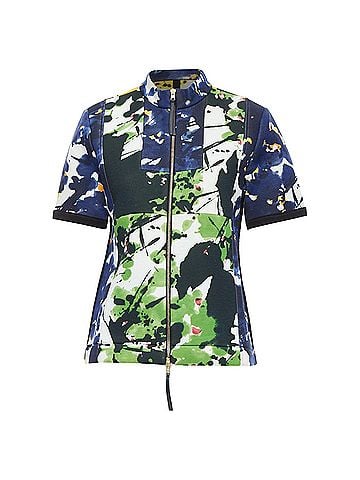 MARNI MARNI multicolor paint print scuba leather zip short sleeve coat IT42 M (view 1)