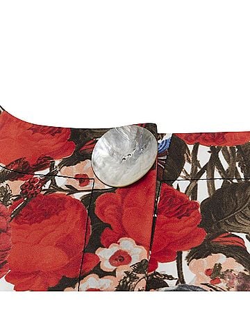 MARNI MARNI red floral cotton shell button sleeveless boxy bubble vest top IT38 XS (view 2)