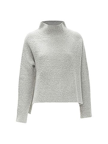 Theory THEORY grey wool blend fuzzy stand collar step hem sweater XS (view 1)