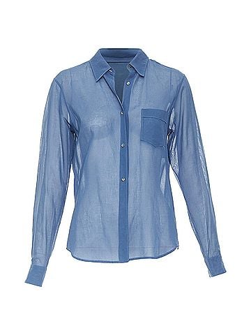 Jil Sander JIL SANDER 2011 Raf Simons blue cotton sheer patch pocket shirt FR36 S (view 1)