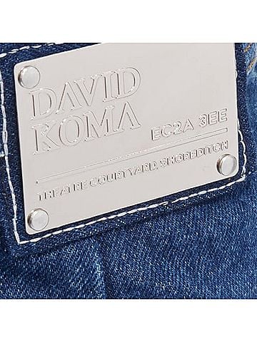 David Koma DAVID KOMA 2022 blue organic cotton floral silver logo button skirt UK6 XS (view 2)