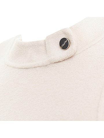 Max Mara MAX MARA S' light grey virgin wool angora snap button collar dress IT34 XXS (view 2)